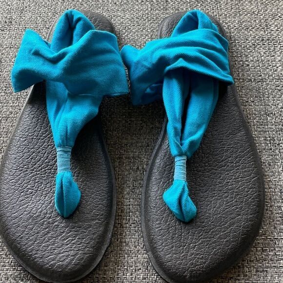 Sanuk Women's Yoga Sling 2 Flip Flop Aqua Sz 8 - Picture 1 of 4